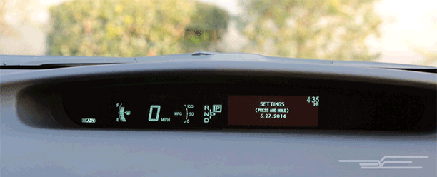 Digital information displays in the dashboard show you how the Prius uses energy and how much it has been using.